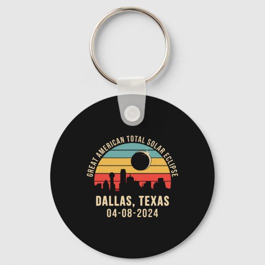 Porte-clés Texas Skyline Total Solar Eclipse 2024 (Recto)