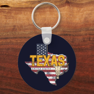 Porte-clés Texas State États-Unis Retro Carte Vintage USA