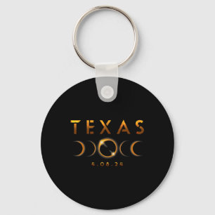 Porte-clés Texas Total Solar Eclipse Avril 8 2024 Texas Solar