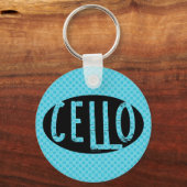 Porte-clés Texte brut ovale cello (Recto)
