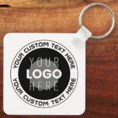Porte-clés Texte circulaire modifiable & logo remplaçable | N (Verso)
