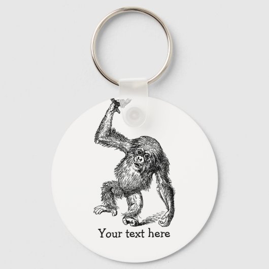 Porte-clés texte customisé chimpanzé bébé mignon (Recto)