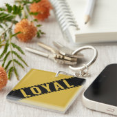 Porte-clés Texte de déclaration LOYAL personnalisable et élég (Devant Droit)