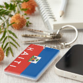 Porte-clés texte de nom de symbole de drapeau de pays du (Devant droit)