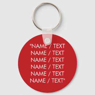Porte-clés Texte de nom monographique personnalisé minimalis