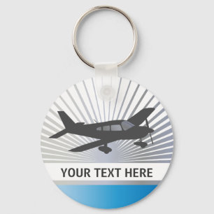 Porte-clés Texte de personnaliser - avion à voilure basse