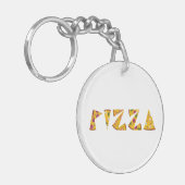 Porte-clés Texte de pizza fait à partir de tranches (Devant gauche)