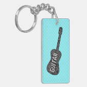 Porte-clés Texte des notes de musique de guitare (Devant gauche)