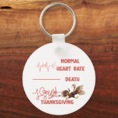 Porte-clés Texte drôle de dinde de Thanksgiving. (Recto)