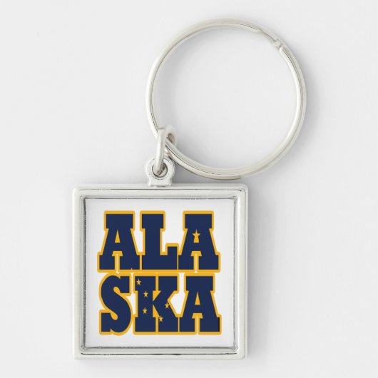 Porte-clés Texte du drapeau de l'État de l'Alaska (Devant)