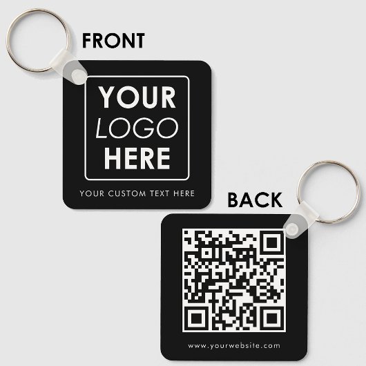 Porte-clés Texte du logo professionnel QR Code double face no