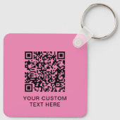 Porte-clés Texte du logo simple rose QR (Dos)