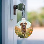 Porte-clés Texte du nom de la photo du chien<br><div class="desc">Personnalisez et ajoutez une photo de votre chien et un nom.</div>
