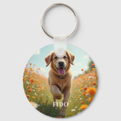 Porte-clés Texte du nom de la photo du chien (Recto)