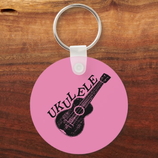 Porte-clés Texte Et Image Ukulele (Recto)