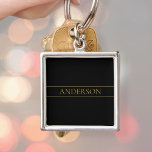 Porte-clés Texte et lignes Gold personnalisables<br><div class="desc">Votre nom ou marque sur mesure.</div>