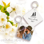 Porte-clés Texte et photo personnalisés simples<br><div class="desc">Chérissez vos moments pour toujours avec notre Simple Personnalisé Texte et Photo Porte - clé. Soyez votre partenaire pour les cadeaux d'amoureux individuels. Ce gardien unique conçu avec amour par Mylini Design, un designer expérimenté connu pour l'attention exquise aux détails, est une façon parfaite de stocker vos souvenirs inoubliables. Personnalisez-le...</div>