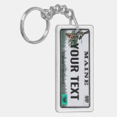 Porte-clés Texte fait sur commande de permis du Maine (Devant gauche)