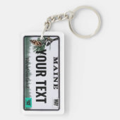 Porte-clés Texte fait sur commande de permis du Maine (Dos)