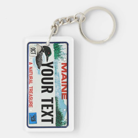 Porte-clés Texte fait sur commande de permis du Maine (Dos)