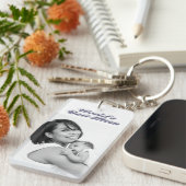 Porte-clés Texte gris photo de la meilleure maman (Devant droit)
