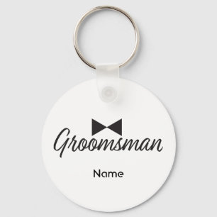 Porte-clés Texte Groomsman et cravate Bow