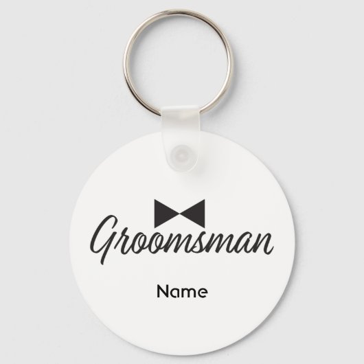 Porte-clés Texte Groomsman et cravate Bow (Recto)