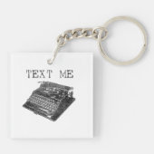 Porte-clés Texte j'illustration antique de machine à écrire (Dos)