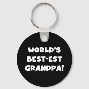 Porte-clés Texte noir ou blanc de grand-papa du Meilleur-est 