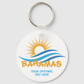 Porte-clés Texte personnalisé Bahamas (Verso)