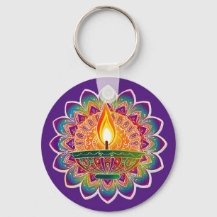Porte-clés Texte personnalisé Beau Diwali