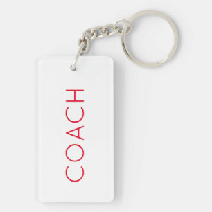 Porte-clés Texte personnalisé COACH rouge Cadeau Sportif Mode
