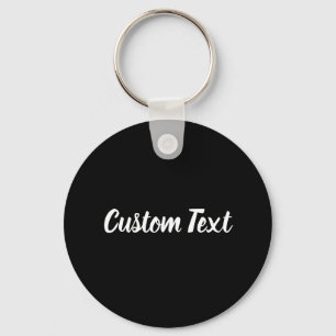 Porte-clés Texte personnalisé en noir avec script blanc