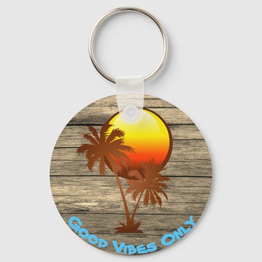 Porte-clés Texte personnalisé Good Vibes uniquement Sunset Pi (Recto)
