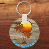 Porte-clés Texte personnalisé Good Vibes uniquement Sunset Pi (Recto)