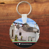 Porte-clés Texte personnalisé, maisons trulli en Alberobello (Recto)