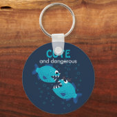 Porte-clés Texte Personnalisé Mignonne Et Poisson Piranha Dan (Recto)