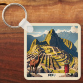 Porte-clés Texte personnalisé Pérou Machu Picchu (Recto)