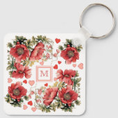 Porte-clés Texte Personnalisé Populations et Coeurs roses rom (Dos)