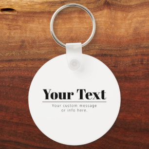 Porte-clés Texte rétro-modern élégant   Noir & Blanc