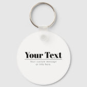 Porte-clés Texte rétro-moderne élégant | Noir & Blanc (Recto)