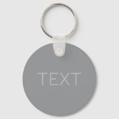 Porte-clés Texte simple à l'aspect tridimensionnel | Gris (Recto)
