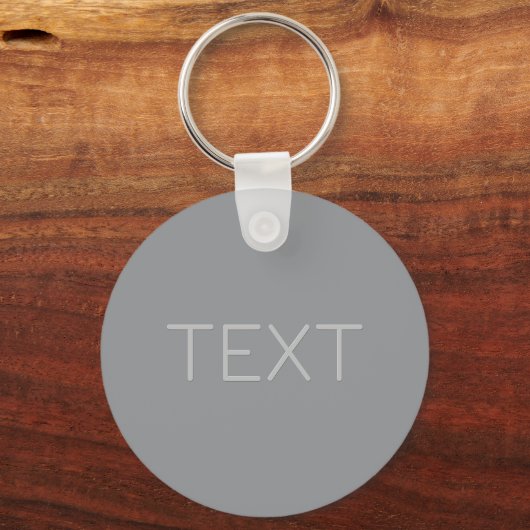 Porte-clés Texte simple à l'aspect tridimensionnel | Gris (Recto)