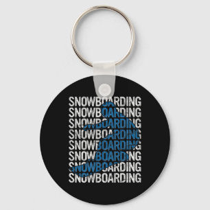 Porte-clés Texte Snowboard Silhouette Snowboard Cadeau Snowbo