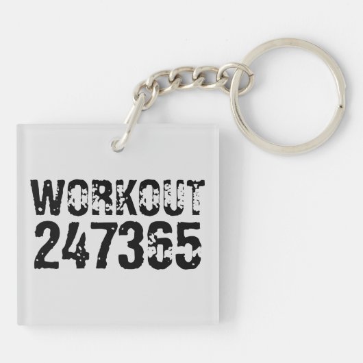 Porte-clés Texte usé et rayé Workout 247365 noir (Dos)