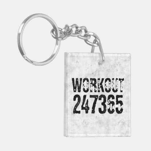 Porte-clés Texte usé et rayé Workout 247365 rustique (Devant gauche)
