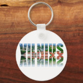 Porte-clés Texte Vilnius avec réflexion (Recto)