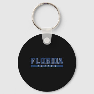 Porte-clés Texte Vintage Bleu de Football Floride