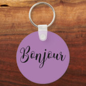 Porte-clés TexteNoirBonjour (Recto)