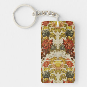 Porte-clés Textile avec un motif floral de répétition